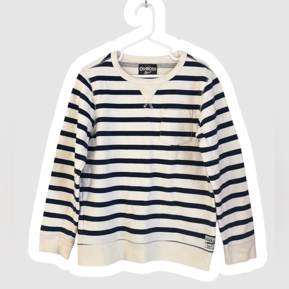 EUC OshKosh B'gosh Boys Striped Sweater - Navy and White Size 12